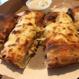 Buffalo chicken calzone