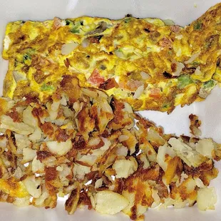 Veggie Omelette with Fries Potatoes