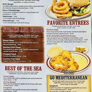 Menu -- Lunch / Dinner April 2024