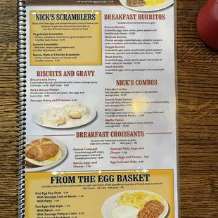 Nick's menu - Breakfast page #2