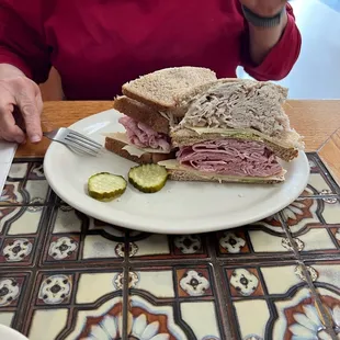 Ham and turkey double decker