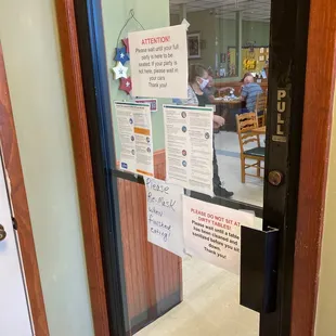 a door with a sign on it