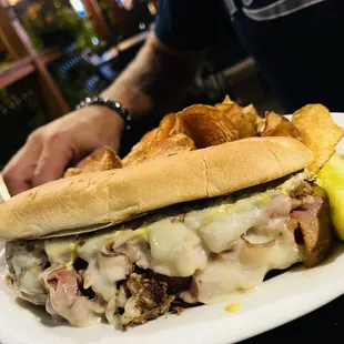 Cubano sandwich with house made chips.