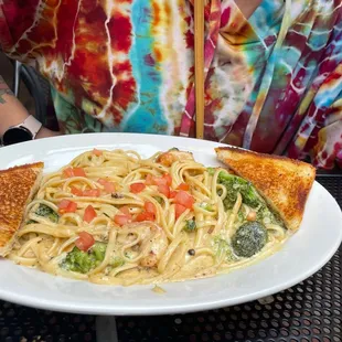 Pasta and shrimp