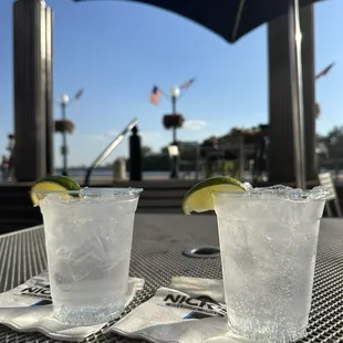 Happy hour. $5 mixers - starts at 4 at the bar