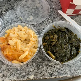 Mac and Cheese and Collard Greens