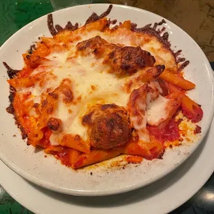 Baked Ziti with meatballs