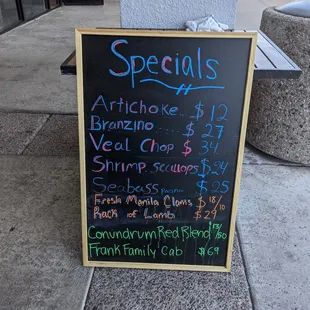 a sign for special specials