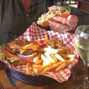 Cheese burger and fries were very good.