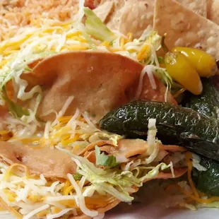 Shredded beef taco combo w/chilis.  Can't go wrong!