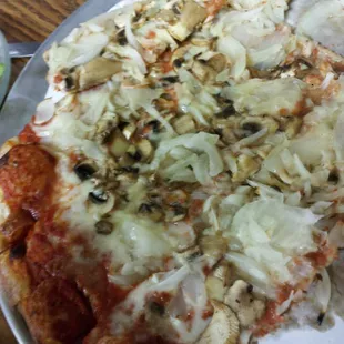 a half eaten pizza