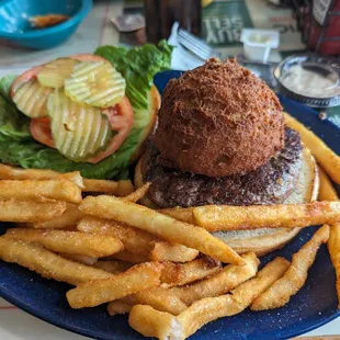 Chesapeake Bay Burger and some really tasty fries