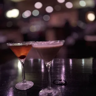 Black Manhattan and Banana Split Martini.