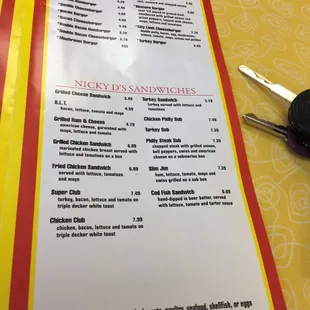 the menu