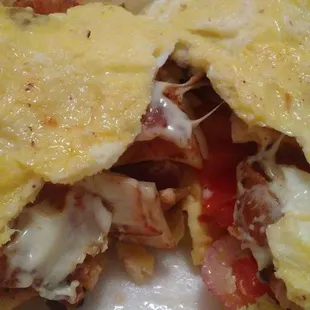 Inside the club omelette.