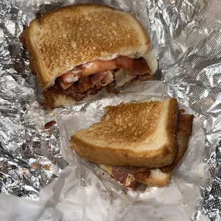 a half eaten sandwich