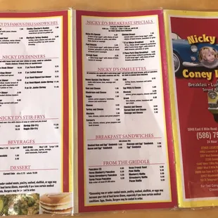 Nicky D&apos;s Menu