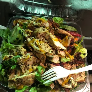 Grilled chicken salad with extra beets NOTTT