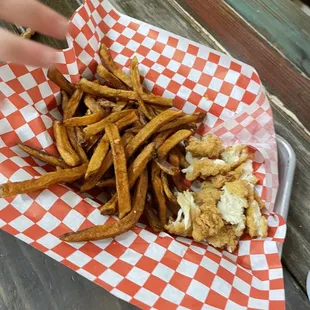 Kids chicken tenders and fries