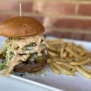 Jalapeno Burger and fries