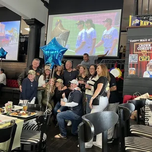 a large group of people celebrating