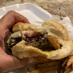 View of cuban burger