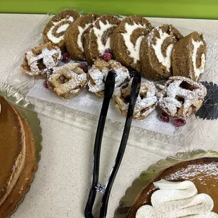Thanksgiving luncheon-Pumpkin roll and apple cranberry tarts