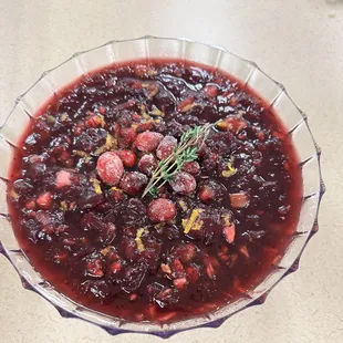 Thanksgiving luncheon-Homemade cranberry sauce