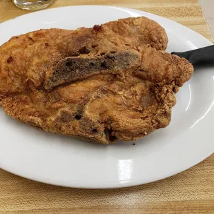 One fried pork chop