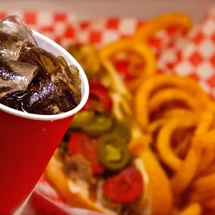 a hotdog and fries