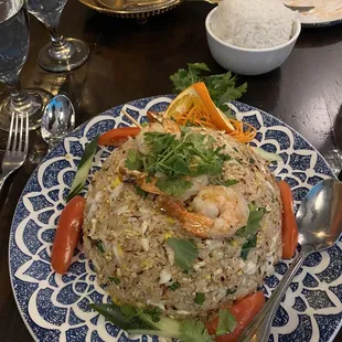 Crab fried rice with shrimp. Highly recommend