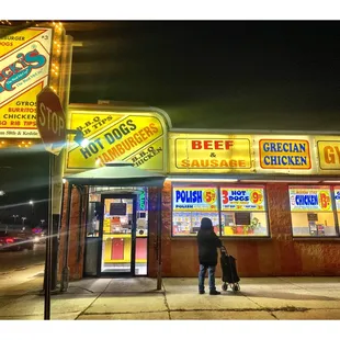 Outside Nicky&apos;s the Real McCoy. (Cicero Ave/24th St)   Hamburgers Hotdogs Beef Gyros Steak BBQ Chicken BBQ Rib Tips etcNice &amp; Clean. .Cool!