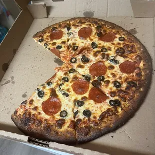 Burnt pizza, not as tasty as it looks...