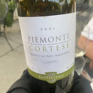 So happy they offer so many good wines.  Cortese is perfect white with so many of the dishes.