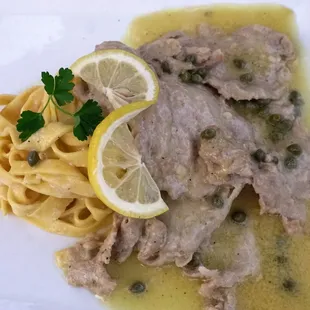 Veal with lemon sauce. Very tasty and tender