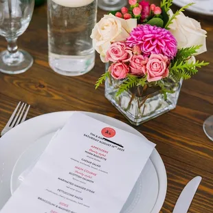 Nicholas printed menus for our guests