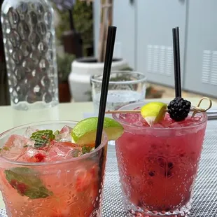 Strawberry mint margarita and shadow!