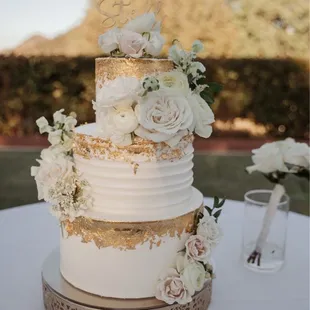 a three tiered wedding cake