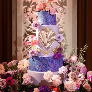 a three tiered wedding cake