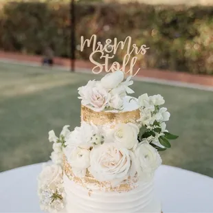 a wedding cake on a table