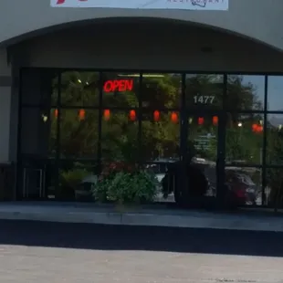 the entrance to the restaurant