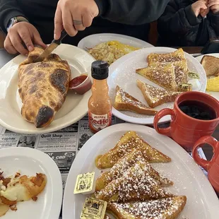 Stromboli, French toast and coffee