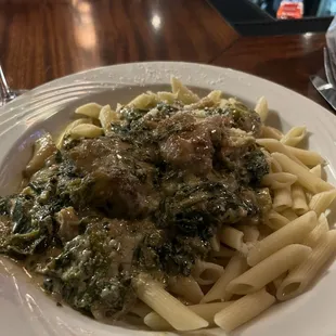 Chicken and Greens over Penne