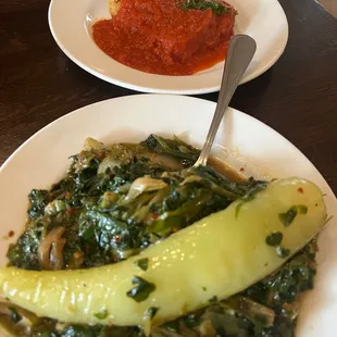 Italian Greens and Fried Mozzarella Appetizers