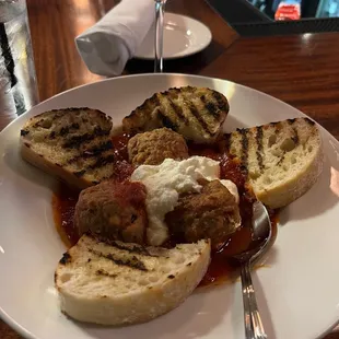 Meatball Bruschetta appetizer
