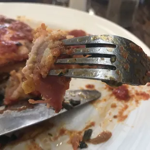 Veal calabresse showing the prosciutto. This does not do it justice. It was so good.