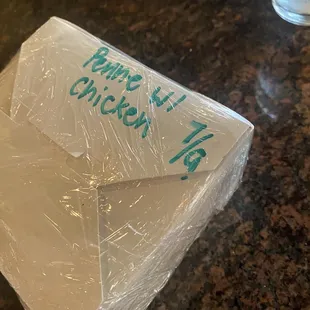 Labeled doggy bag