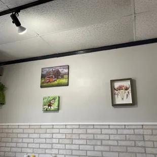 a television mounted on the wall