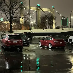 Accessible parking lot, February 2023