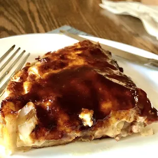 BBQ chicken deep dish pizza